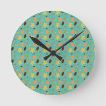 Light Blue Leaaf Wall Clock