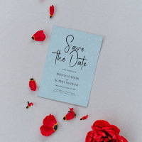 Light Blue Leinen Einfache schwarze Schrift Save t