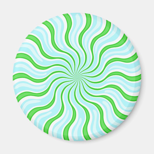 Light Blue & Limon Psychedelic Stripe Magnet (Vorne)