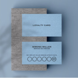 Light Blue Linen Texture Loyalty Card Visitenkarte