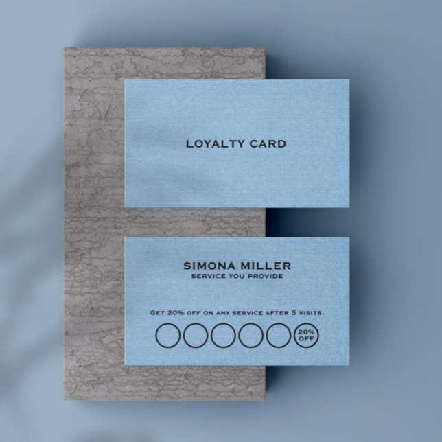 Light Blue Linen Texture Loyalty Card Visitenkarte (Von Creator hochgeladen)