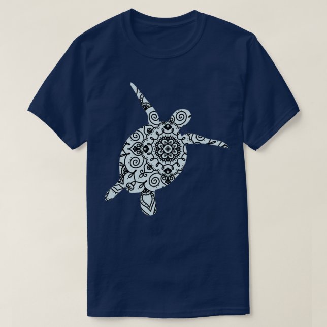 Light Blue Mandala Turtle T-Shirt (Design vorne)