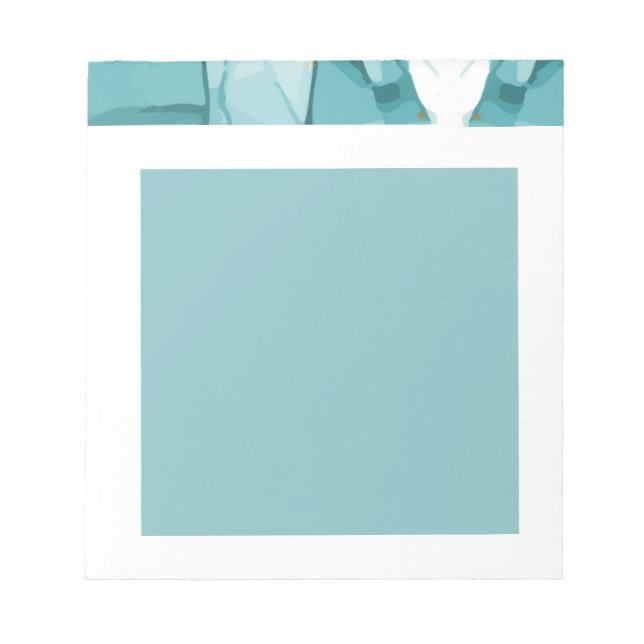 Light Blue Marble Elegant Modern Pattern Notizblock (Vorderseite)