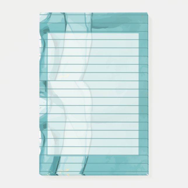 Light Blue Marble Elegant Modern Pattern Post-it Klebezettel (Vorderseite)