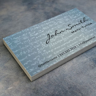 Light Blue Math Formulas Math Tutor Business Card Visitenkarte