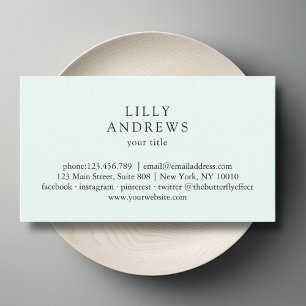 Light Blue Minimal Business Card Visitenkarte