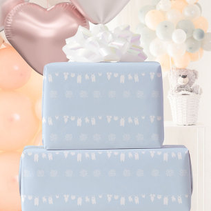 Light Blue Minimalistisch Baby Boy Dusche Geschenkpapier