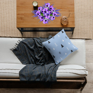 Light Blue Minimalistischer Weihnachtsbaum Kissen