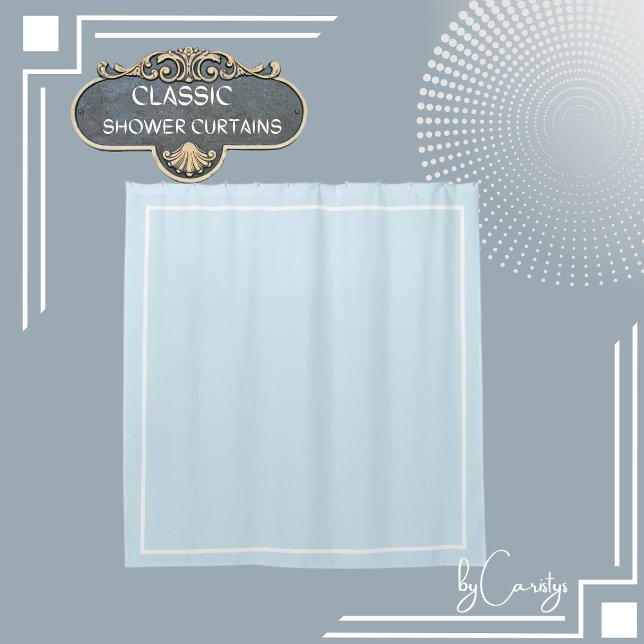 LIght Blue mit weißer Grenze Duschvorhang (Von Creator hochgeladen)