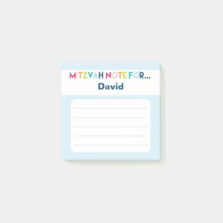 Light Blue Mitzvah Hinweis: 3x3 Sticky Pad Post-it Klebezettel