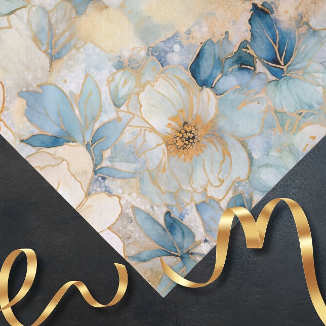 Light Blue Modern Abstract Roses  Seidenpapier (Von Creator hochgeladen)