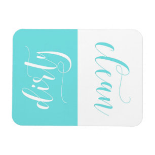 Light Blue Modern Calligraphy Dishwasher Magnet