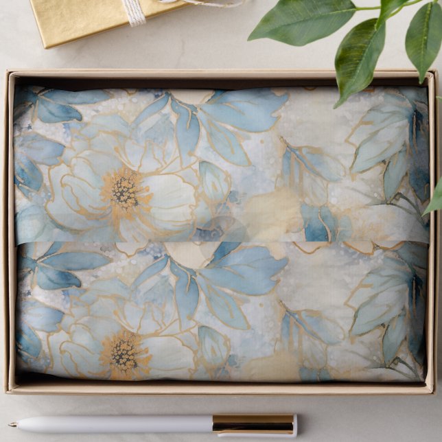 Light Blue Moderne Abstrakte Rose Seidenpapier (Von Creator hochgeladen)