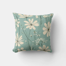 Light Blue Moderne Blume Kissen