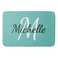Light Blue Monogram Add your name Simple Trendy