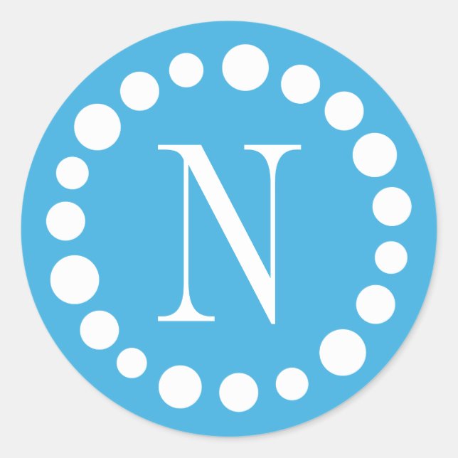 Light Blue Monogram Stickers (Vorderseite)