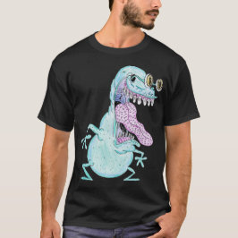 light blue monster alien cartoon T-Shirt