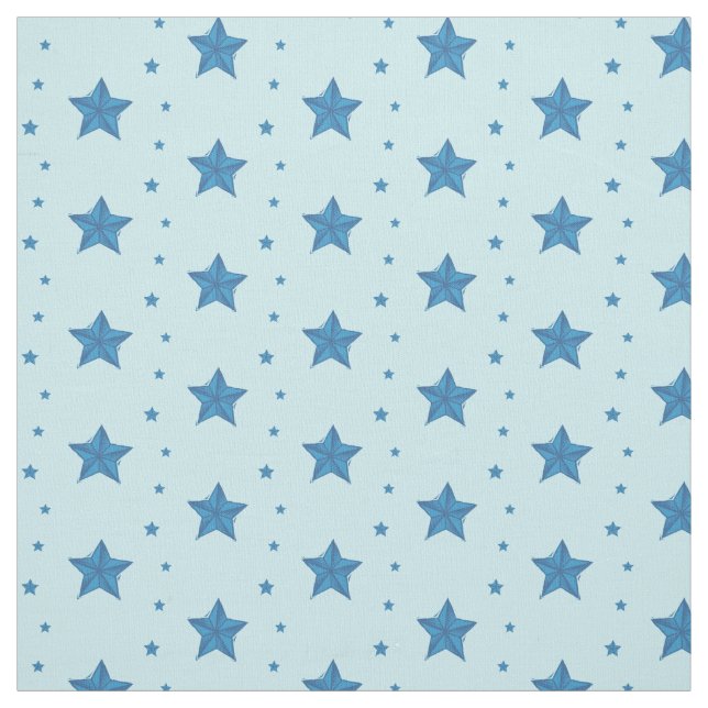 Light Blue Nautical Star Baumwollstoff von Yard Stoff (Muster)