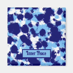 Light Blue, Navy und White Abstrakt Magnet