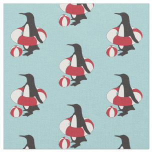 Light Blue Niedlich Cartoon Pinguin Schwimmbad Kin Stoff