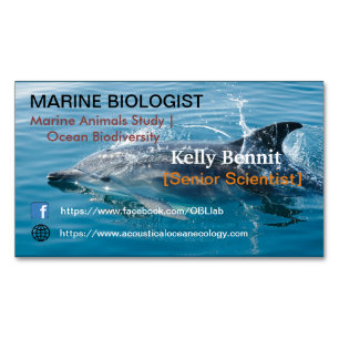 Light Blue Ocean Classic Marine Life Studies Magnetische Visitenkarte