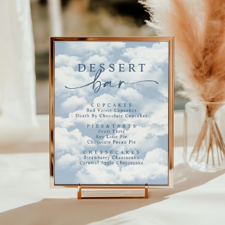 Light Blue On Cloud Nine Bachelorette Dessert Bar Poster