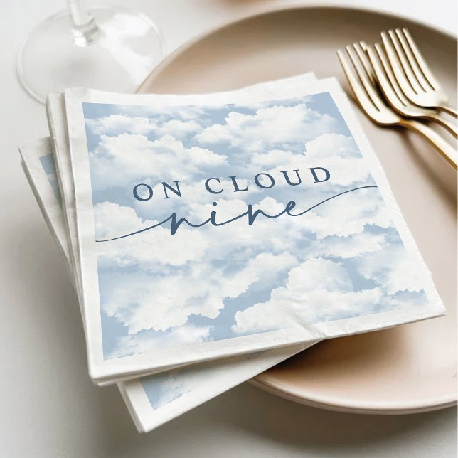 Light Blue "On Cloud Nine" Bachelorette Serviette (Von Creator hochgeladen)