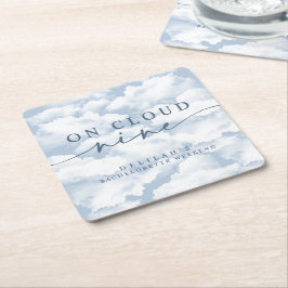 Light Blue "On Cloud Nine" Junggeselinnen-Abschied Rechteckiger Pappuntersetzer