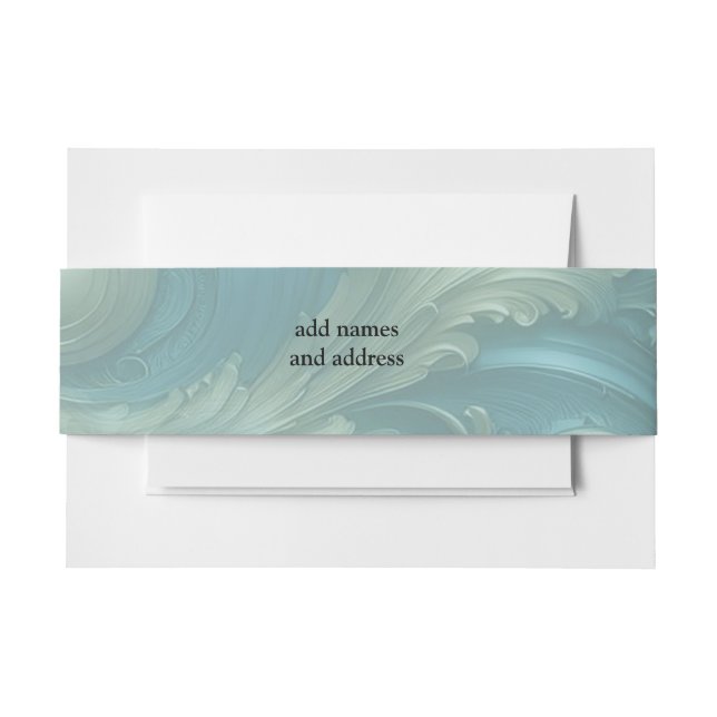 Light Blue Palette auf einem Bronze Gold Barogue D Einladungsbanderole (Vorderseite Beispiel)