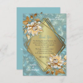 Light Blue Palette auf einem Bronze Gold Barogue D RSVP Karte