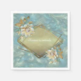 Light Blue Palette auf einem Bronze Gold Barogue D Serviette