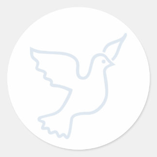 Light Blue Peace Dove Runder Aufkleber