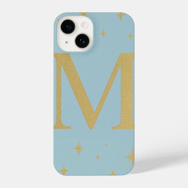 Light Blue Phone Case with Big M Logo and Yellow S iPhone Hülle (Rückseite)