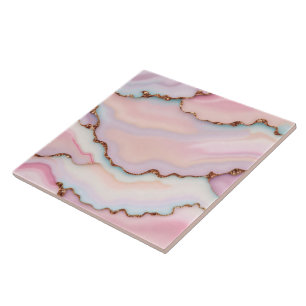 Light Blue Pink Marble Agate Modern Collection Fliese