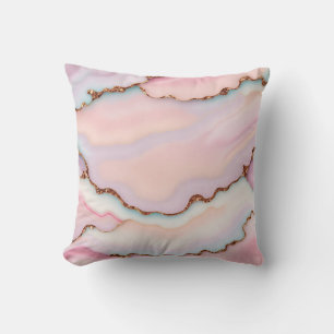 Light Blue Pink Marble Agate Modern Collection Kissen