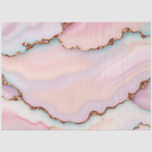 Light Blue Pink Marble Agate Modern Collection Seidenpapier