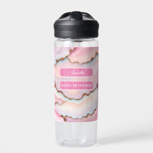 Light Blue Pink Marble Agate Modern Collection Trinkflasche
