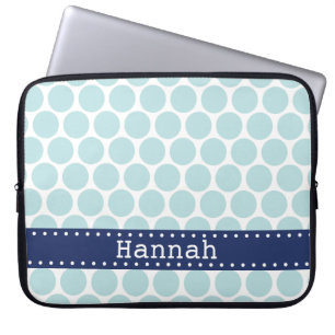 Light Blue Polka Dot Pattern Blue Banner Laptopschutzhülle