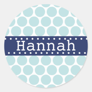 Light Blue Polka Dot Pattern Blue Banner Runder Aufkleber