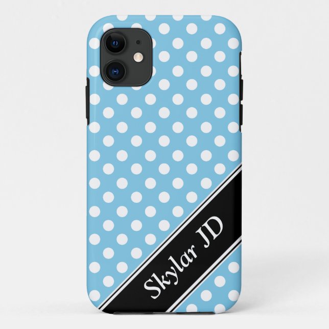 Light Blue Polka Dot personalisiert iPhone 5 Fall Case-Mate iPhone Hülle (Rückseite)