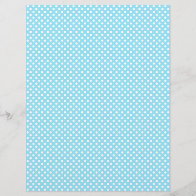 Light Blue Polka Dot Scrapbook Paper (Vorderseite)
