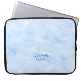 Light Blue Polygonal Muster und Anpassung Laptopschutzhülle