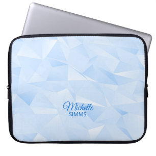 Light Blue Polygonal Muster und Anpassung Laptopschutzhülle