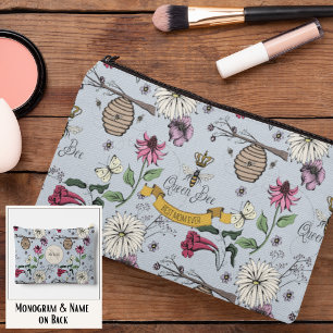 Light Blue Queen Bee & Gold Crown Beste Mama aller Zubehörtasche