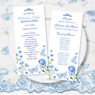 Light Blue Quinceañera Orden of Events Programm