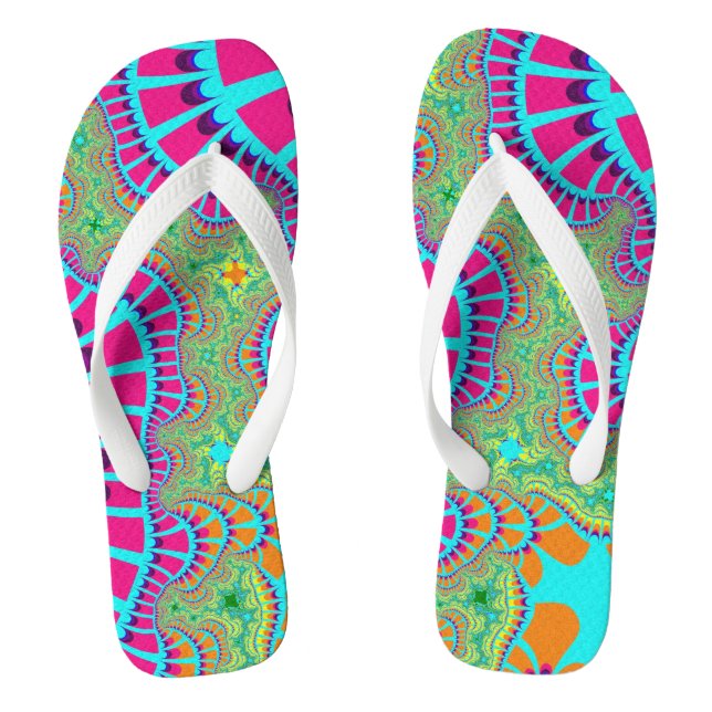 Light Blue Rainbow Remix Flip Flops (Fußbett)