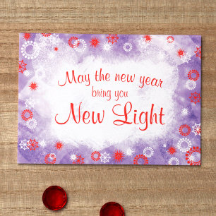 Light Blue, Red Company Holiday Card Karte
