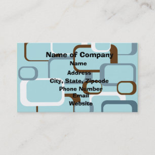 Light Blue Retro Squares Business Card Visitenkarte