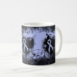 Light Blue Ribbon Grunge Herz Tasse