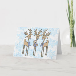 Light Blue Ribbon Rentier Feiertagskarte